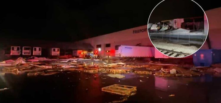 Colapso de techo en bodega de Phoenix deja a un trabajador desaparecido tras tormenta